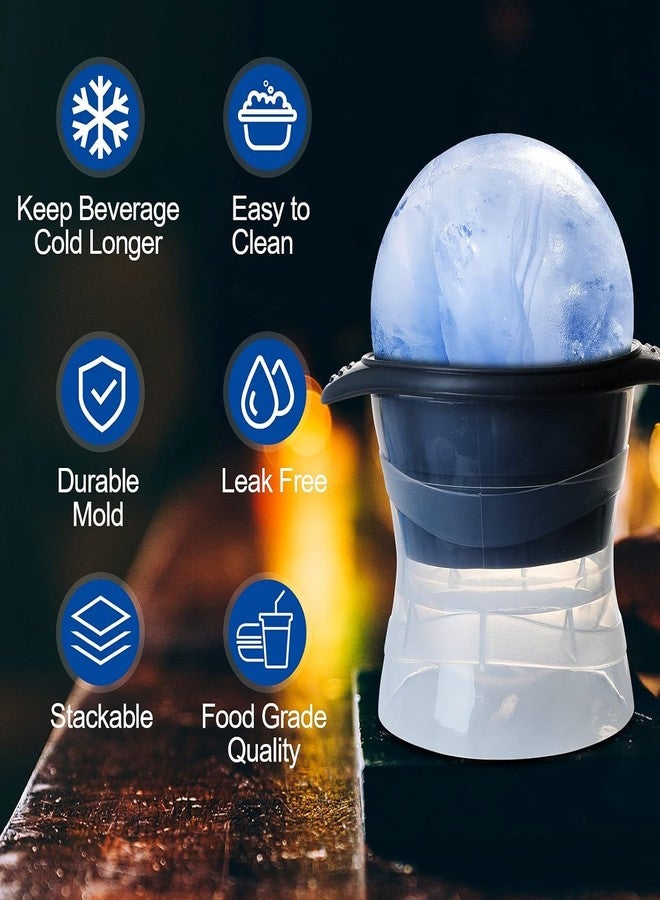 KARP Flexible Sphere Ice Molds - Set of 2 Large 2.5 Inch Ice Ball Makers - Perfect for Whisky Ice for Bourbon, Scotch, Cocktails - Image 3